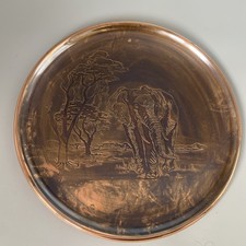 Copper Art Plate, Elephant