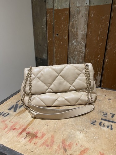 Padded handbag beige nude - handbag,