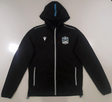 Small Mens GLASGOW WARRIORS rugby union hooded track jacket shirt Black