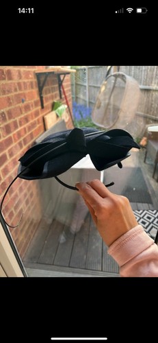 Navy felt hat with feather - feather, &