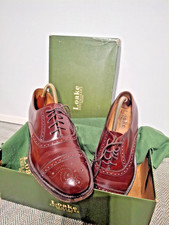 Loake Oban Burgundy Brown Leather Brogue 7.5F V Good condition Made in England
