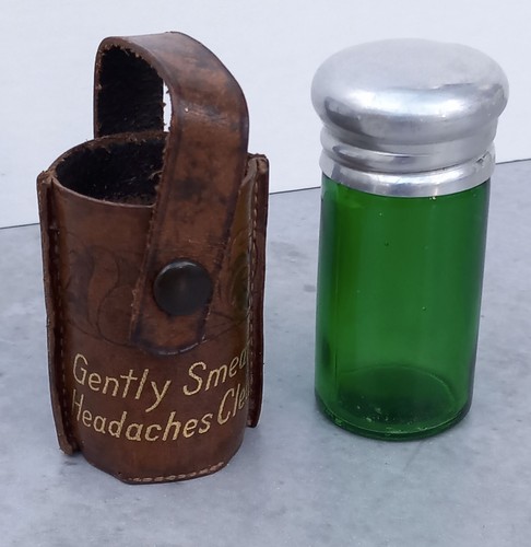 Vintage green glass bottle - glass, *