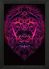 Lion Head Fantasy Art Framed