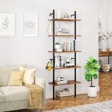 Industrial Ladder Shelf 5-Tier AUCTION Bookcase Rack 180CM Storage Unit 