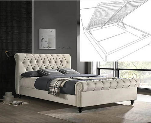 Handcrafted sleigh bed - handcrafted, bed: