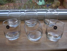Set 6 new/unused Sagaform Wonky/wobbly/rolling Whisky/Wine glasses Pointed base