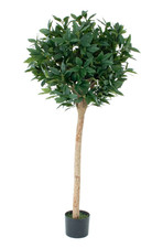 GreenBrokers Artificial Bay Topiary Tree 5ft with Real Wood Trunk & Berries