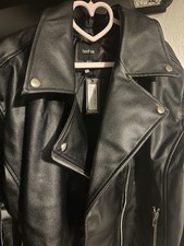 Oversized Faux Leather Biker