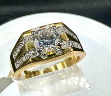 Mens gold ring signet pinky