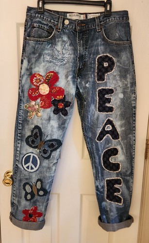 Upcycled levi jeans peace - upcycled,