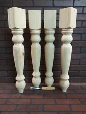 Genuine Hand turned hard pine farm table legs 4" x 29"