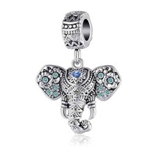 Elephant Dangle Animal Charm For European Bracelets S925 Sterling Silver