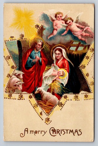 Antique christmas postcard - antique,
