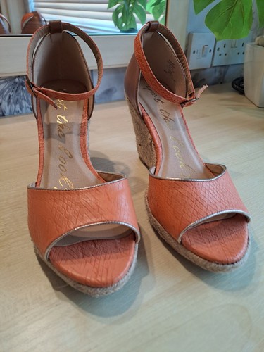 Ladies next orange wedge - next,