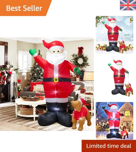 Giant 6ft inflatable santa - 6ft,