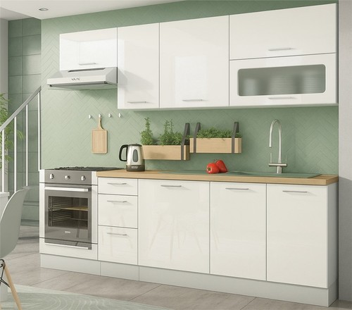 Kitchen cabinets white - cabinets, gloss