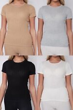 Ex M&S Ladies Thermal Short Sleeve Top Vest 2 Pack Pointelle Pants Marks Spencer