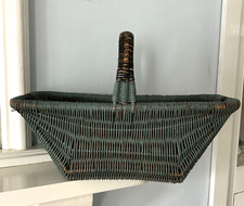 Painted French Wicker  Basket