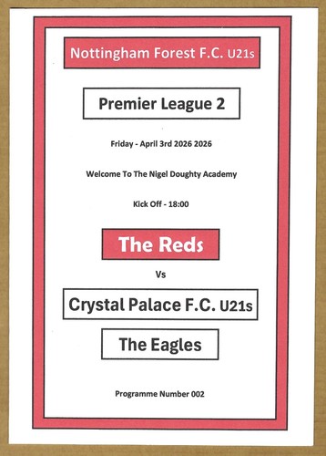Nottingham forest u21s - forest, v