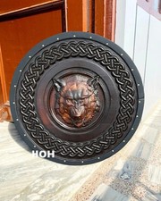 Antique Viking wolf head round