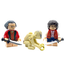 Bilbo Baggins & Frodo minifigure Set & Gollum Hobbit Movie Figures LOTR Rings