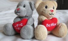 Pair of 2 mini sitting bears - 'Be mine' and 'Love you'
