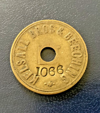 LONDON MARKET TRADE TOKEN : KELSALL Bros & BEECHING BILLINGSGATE FISH MARKET 1/-