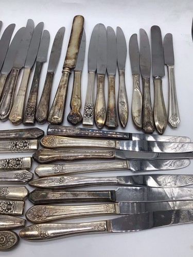 Vintage silver plate knives - vintage,