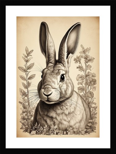 Vibrant rabbit framed wall art - wall,