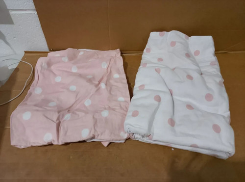 Pieces pink white - white, polka