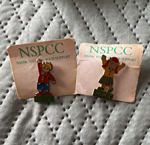 Nspcc charity enamel lapel pin - nspcc,