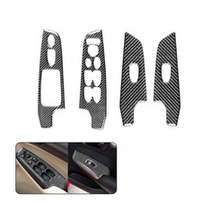 Carbon Fiber Window Lift Switch Panel Trim Cover Fit For Honda Civic 2006-2011