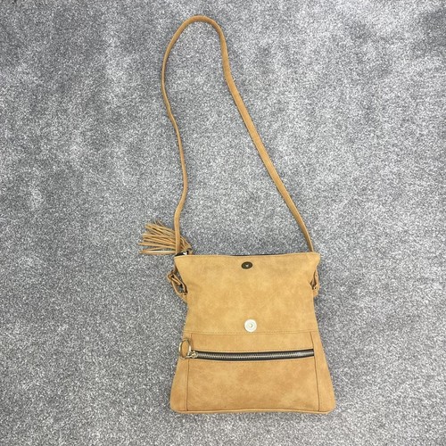 Tan faux leather handbag - faux,