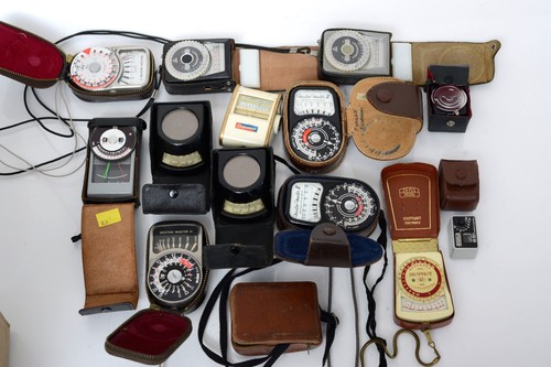 12x vintage light meters - light,