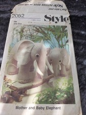 Style Patterns Ltd No.2052- Mother & Baby Elephant Sewing Pattern Sealed - N.O.S