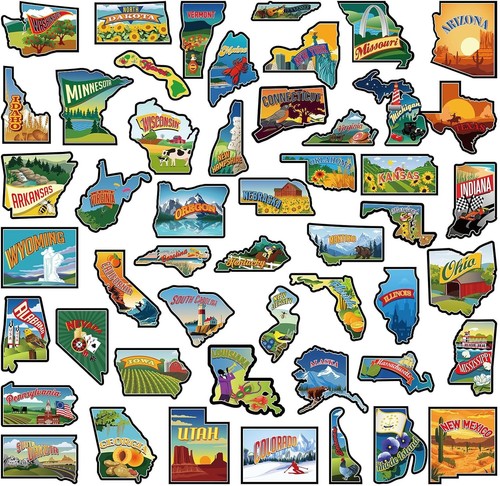 Pcs map fridge magnets - 50,
