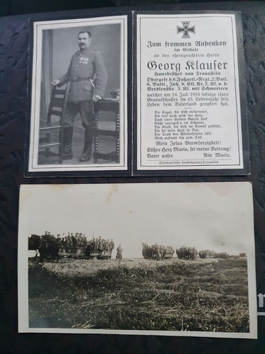 German ww1 wk1 death card - , +