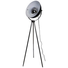 Floor Lamp Standing Retro Tripod Adjustable Round Head Black Chrome Effect 153cm