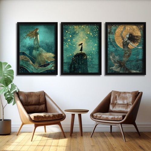 Turquoise and gold set 3 - turquoise,