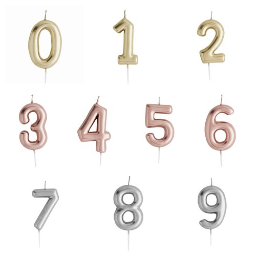 Metallic birthday candles - birthday,