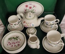 Portmeirion Botanic Garden Full Teaset, Teapot 1Lt, 6x Teacups, Saucers, Side...