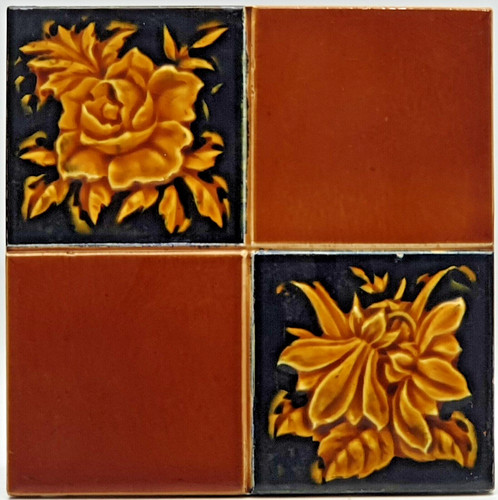 Antique fireplace tile - antique,