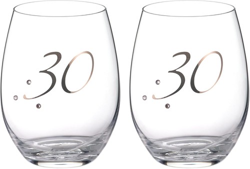 Diamante crystal stemless wine - diamante,
