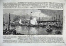 Original Old Antique Print