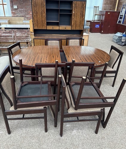 Rosewood dining table chairs - table,,