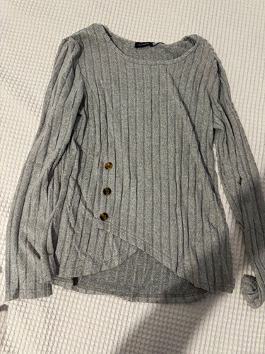 Women grey cotton rib - grey, rib-knit