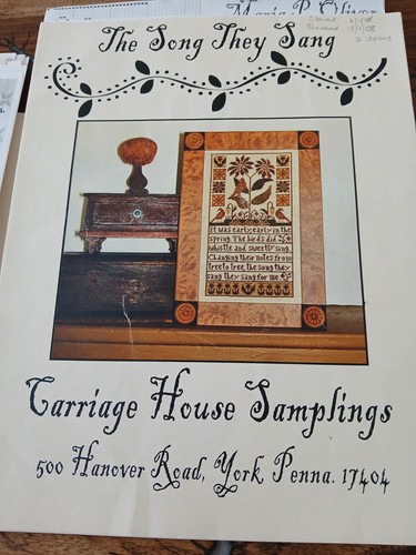 Carriage house samplings chart - carriage,