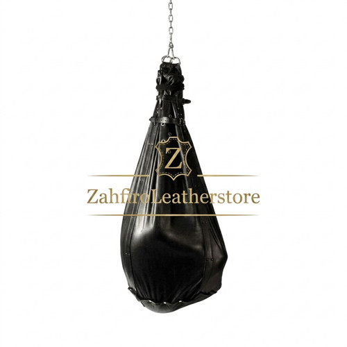 Real black leather sleep - leather, sack