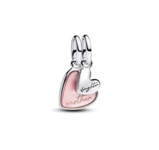 Pandora Splittable Mother & Daughter Pink Enamel Double Dangle Charm