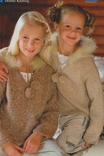 2158 GIRLS DK SWEATERS WITH HOODS  1YR TO 12YRS VINTAGE KNITTING PATTERN COPY